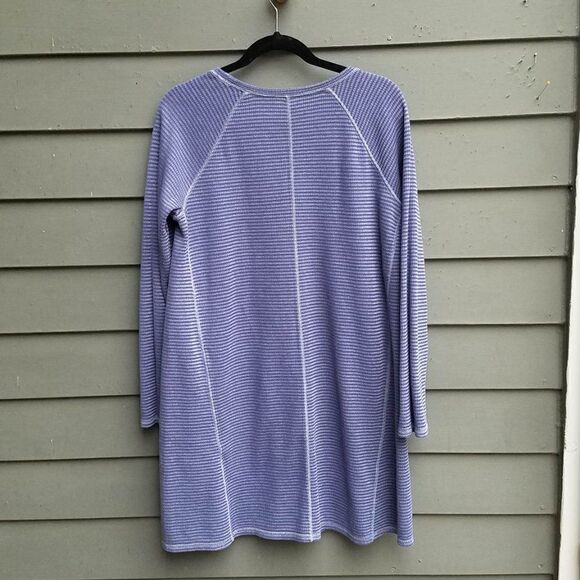 J Jill Blue Stripe Cotton Knit Dress Size Medium - Picture 3 of 11